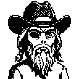 A man with a long beard and sunglasses, pixel art made in Pixxxel